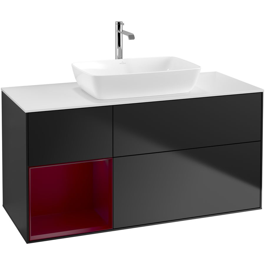 Wastafelonderkast Finion 1200x603x501mm Black Matt Lacquer G821HBPD