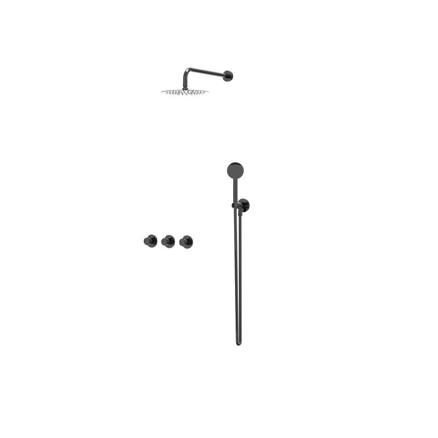 Afbouwdeel regendouche Combiset Nexus 4 inbouwthermostaat zwart chroom CSN4EXZCCBAA excl. inbouwbox