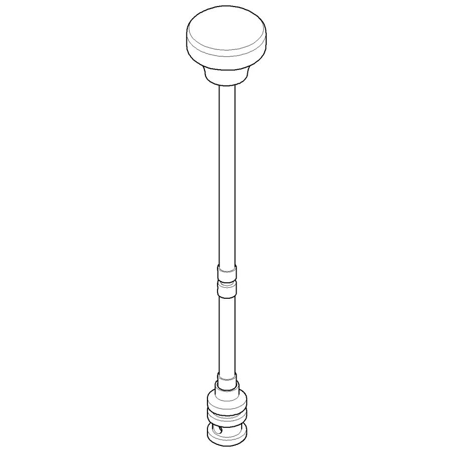 Trekstang voor afvoer. met knop 30x200mm chr