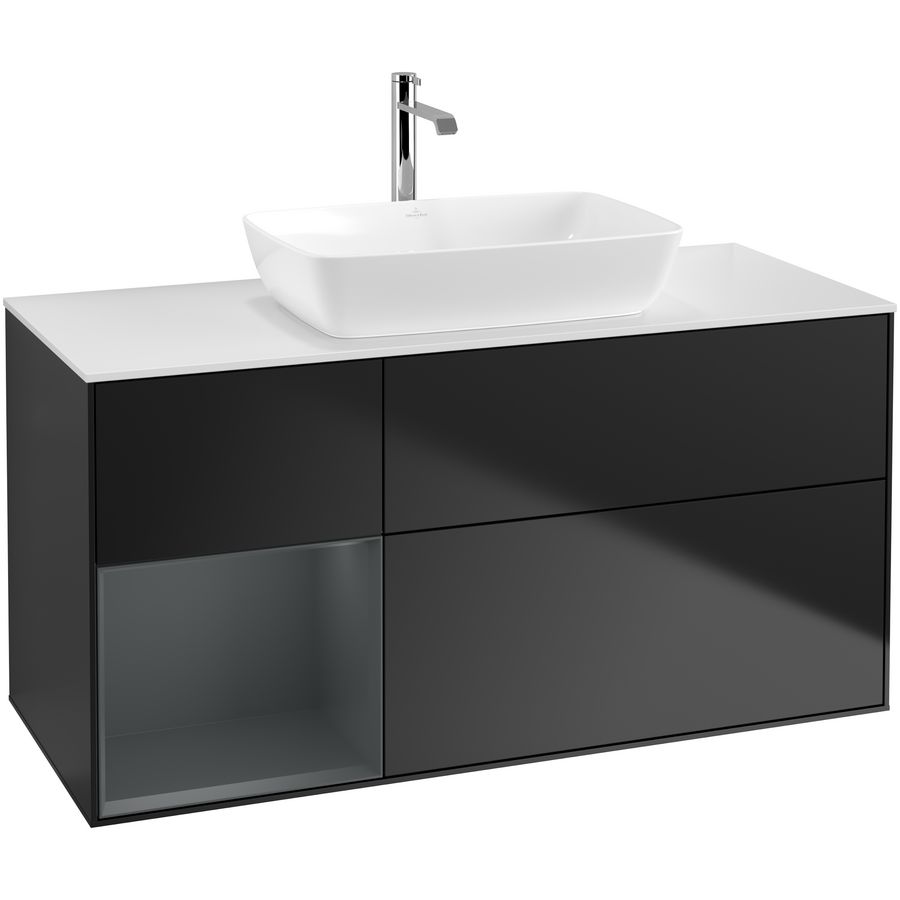 Wastafelonderkast Finion 1200x603x501mm Black Matt Lacquer G821HGPD