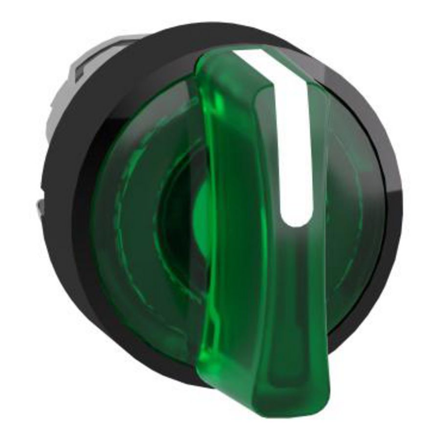 Kop verlichte keuzeschakelaar,-3 posities-Ø22mm-Groen-