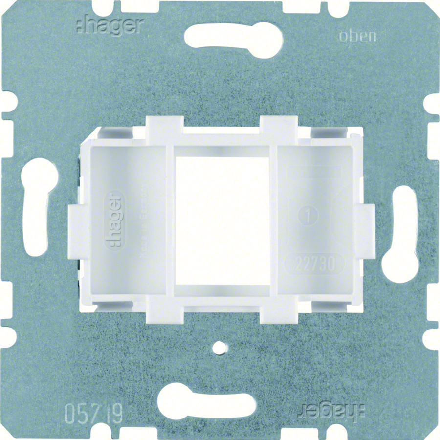 Draagplaat modulaire jacks 1-v witte houder (14,9 x 20,7 mm)
