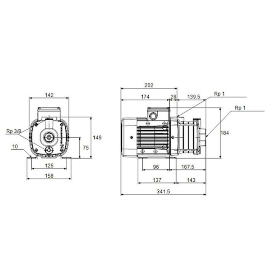 Centrifugaalpomp CM1-5 A-R-A-V-AQQV 400Y 50 Hz