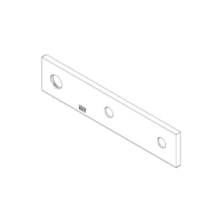 Rozet 255x55x8,5mm Mat Zwart