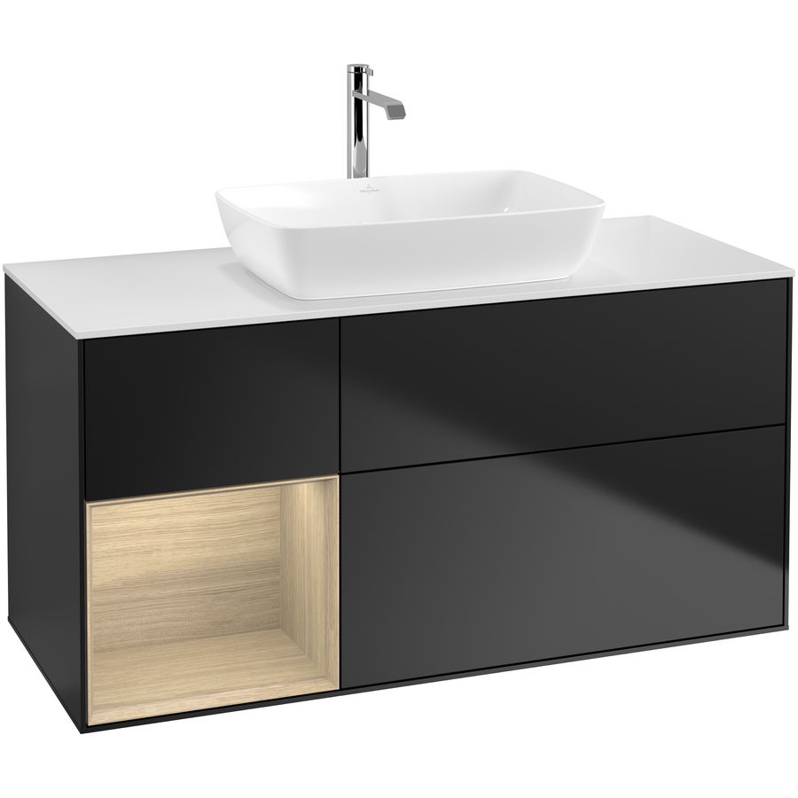 Wastafelonderkast Finion 1200x603x501mm Black Matt Lacquer G821PCPD