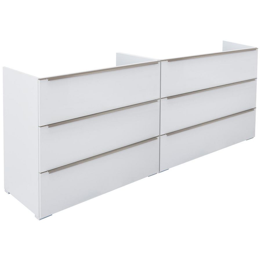 Onderkast (140x50cm) met 6 lades met greeplijst - M2 - White hoogglans gelakt
