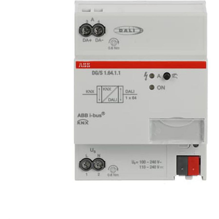 DALI-uitgangen/kanalen KNX met 1x64 afzonderlijke DIN-rail (DG/S 1.64.1.1)