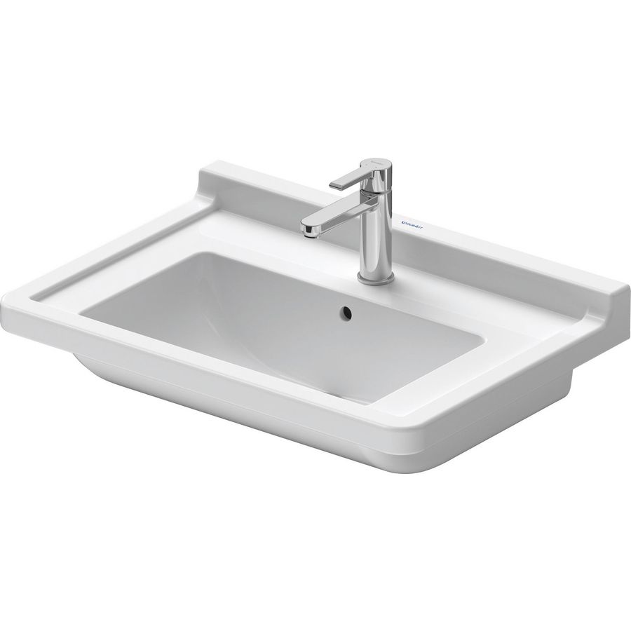 STARCK 3 #030470 wastafel 700mm wit met kraangat met overloop