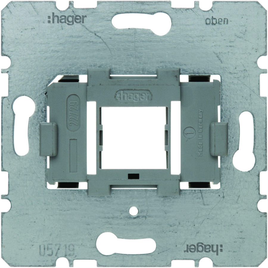 Draagplaat modulaire jacks 1-v grijze houder 1-voudig