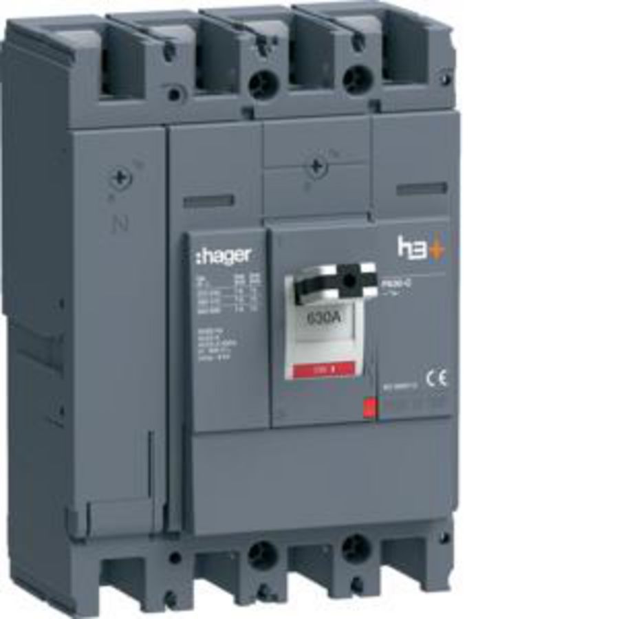 Vermogensschakelaar h3+ P630 4P 630A boutaansluiting