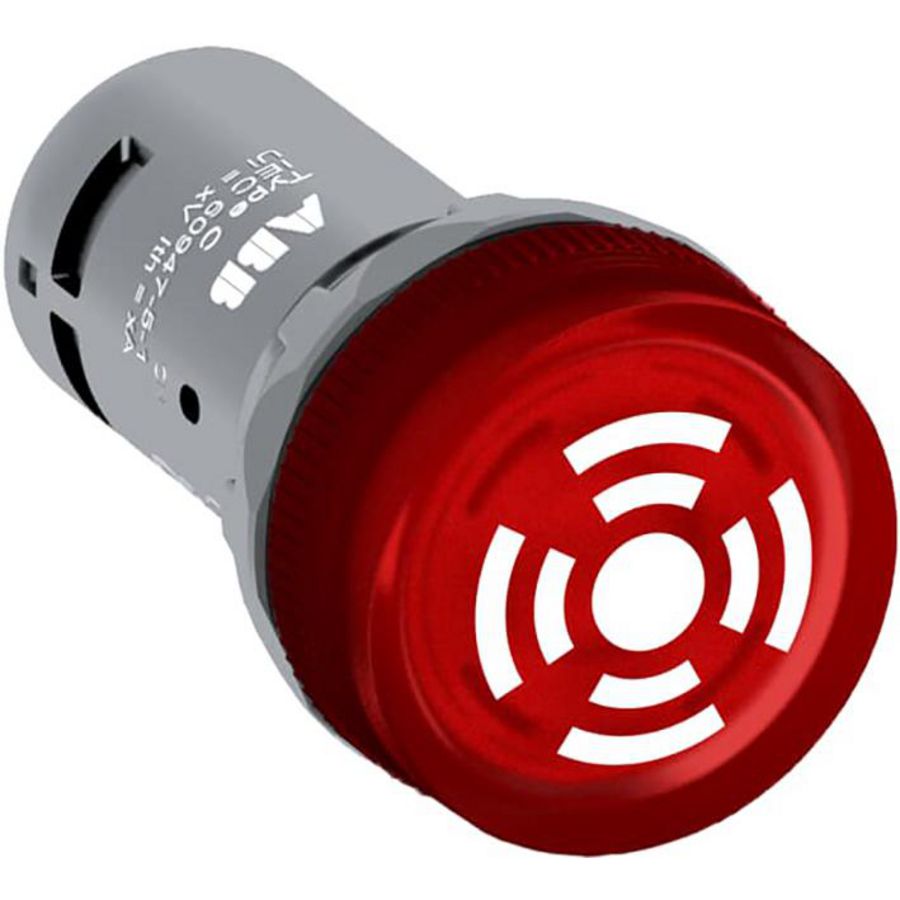Paneelzoemer buzzer pulserend rood verlicht 230Vac