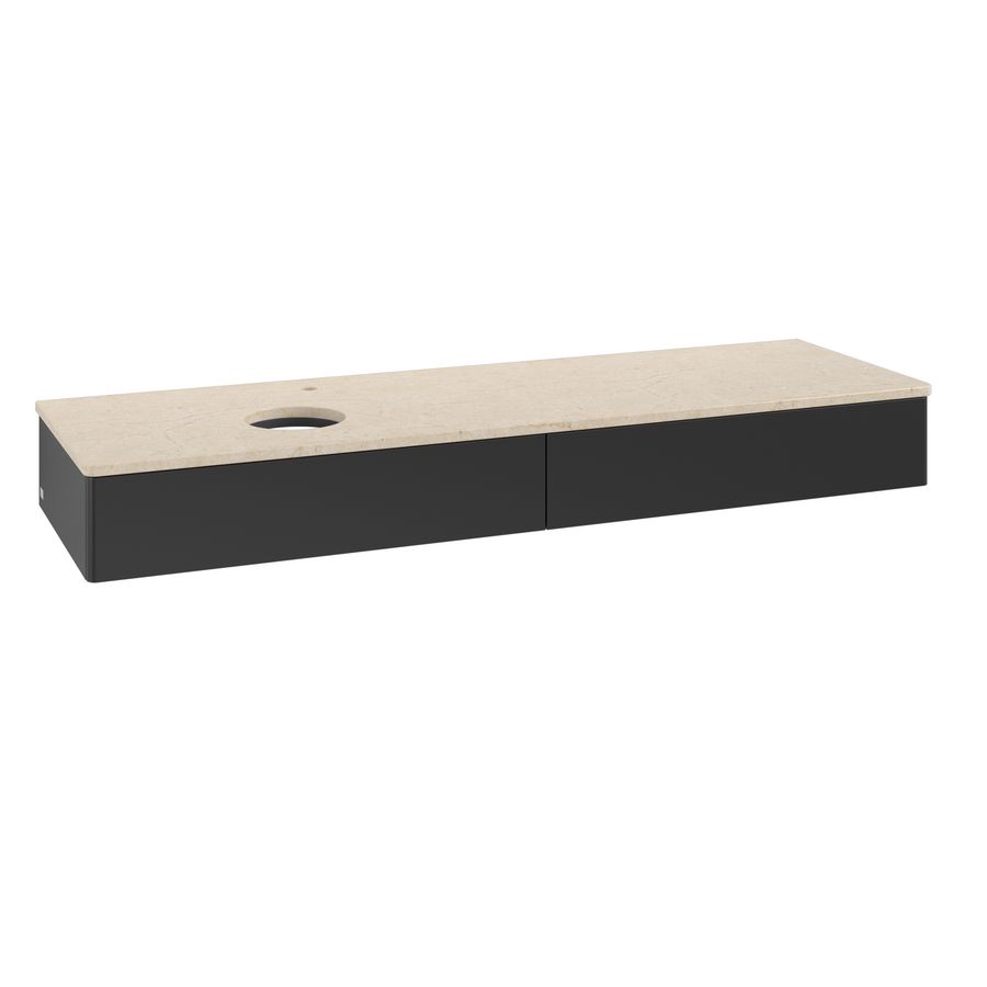 Wastafelonderkast Antao 1600x190x500mm Black Matt Lacquer L15053PD