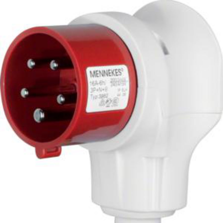 CEE-contactstop haakse stekker 5P 16A lichtgrijs