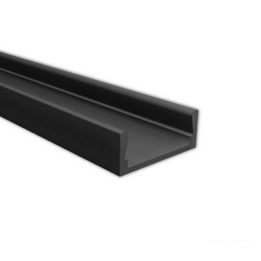 PK1 LED profiel 200cm zwart RAL9005, LED strips max.12mm