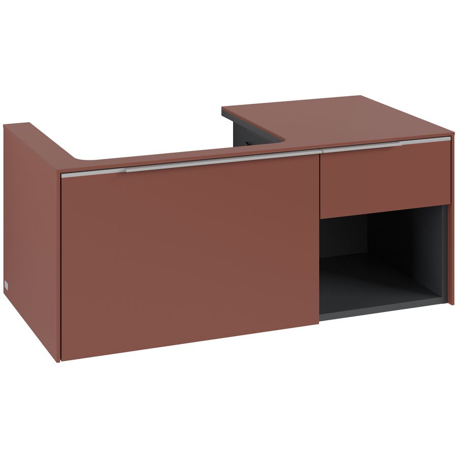 Wastafelonderkastkast SUBWAY 3.0 1001x422,5x516mm Wine Red C57200AH greep alu. glans