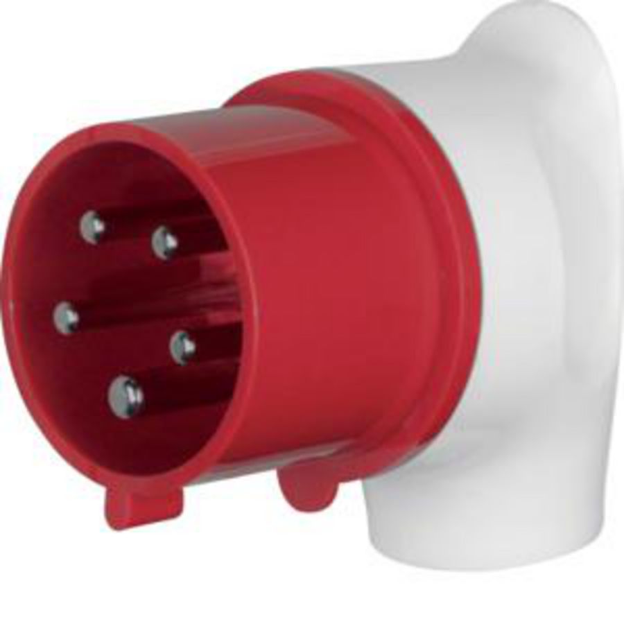 CEE-contactstop haakse stekker 5P 32A lichtgrijs