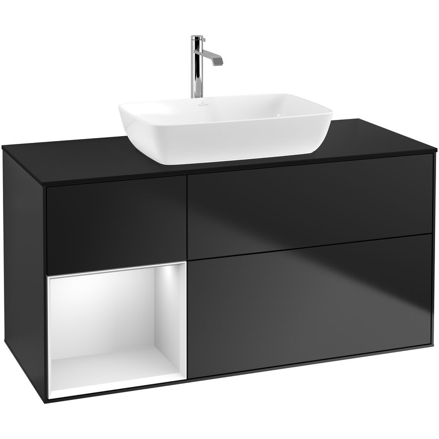 Wastafelonderkast Finion 1200x603x501mm Black Matt Lacquer G822MTPD