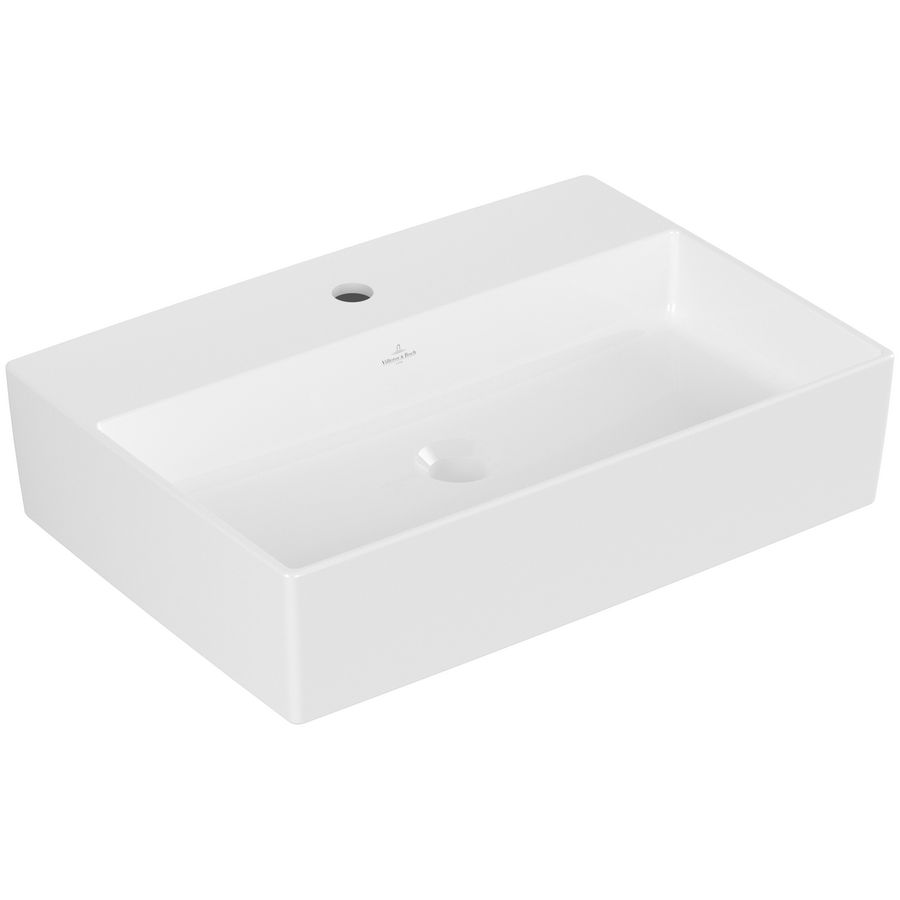 Memento2.0 opzetwastafel 600x420mm wit C+ met kraangat zonder overloop