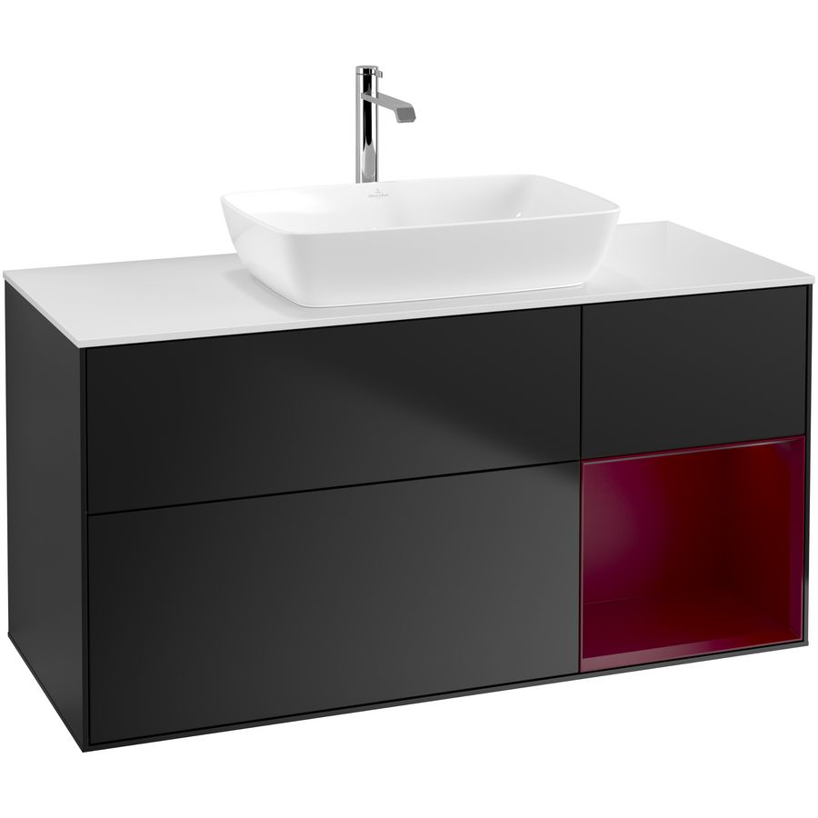 Wastafelonderkast Finion 1200x603x501mm Black Matt Lacquer G831HBPD