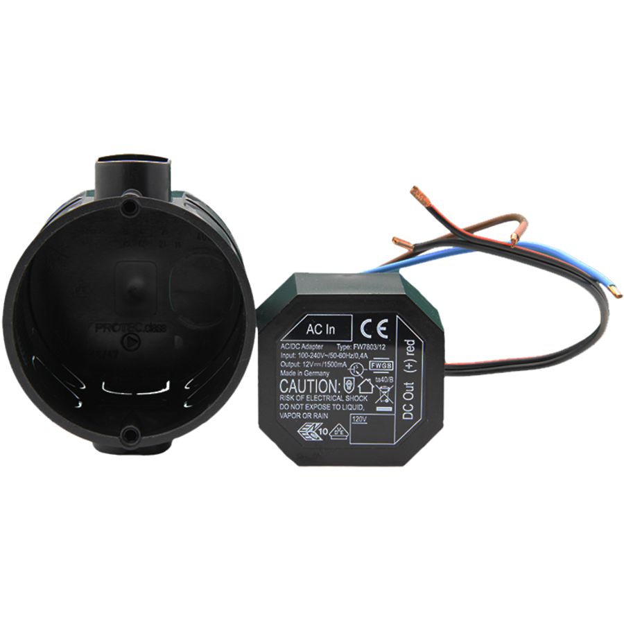 Inbouwvoeding 230V/12V DC Ø62mm incl. 7m kabel