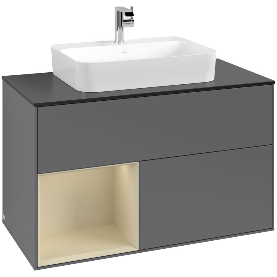 Wastafelonderkast Finion 1000x603x501mm Antr. Matt Lacquer G362HJGK