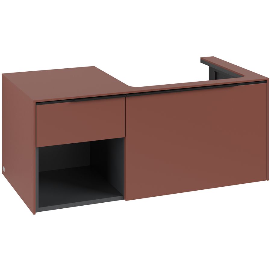 Wastafelonderkastkast SUBWAY 3.0 1001x422,5x516mm Wine Red C571L1AH greep Volcano Black