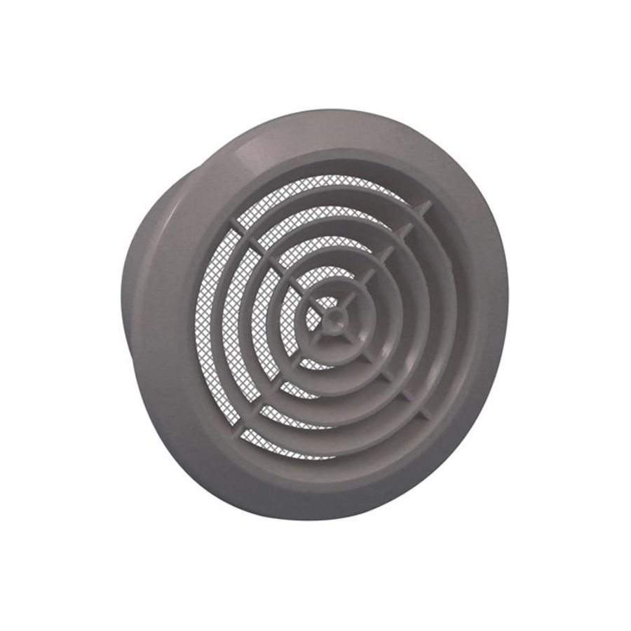 Rond ventilatierooster kunststof De Luxe Ø100mm grijs