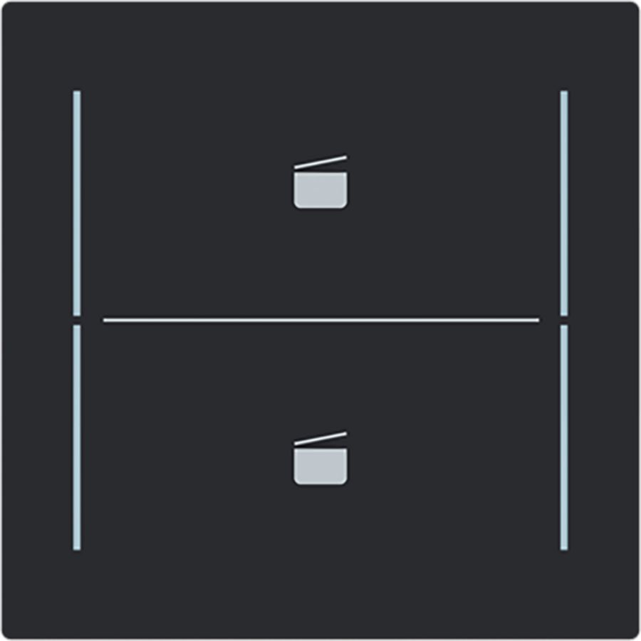 Centraalplaat afdekking 2v knop scenesymbool Art-matzwart (LFST/A.2.70.11-45M)