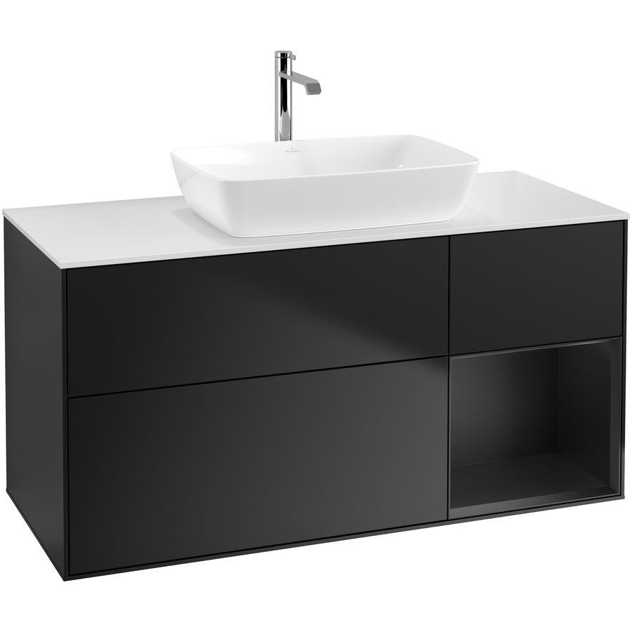 Wastafelonderkast Finion 1200x603x501mm Black Matt Lacquer G831PDPD