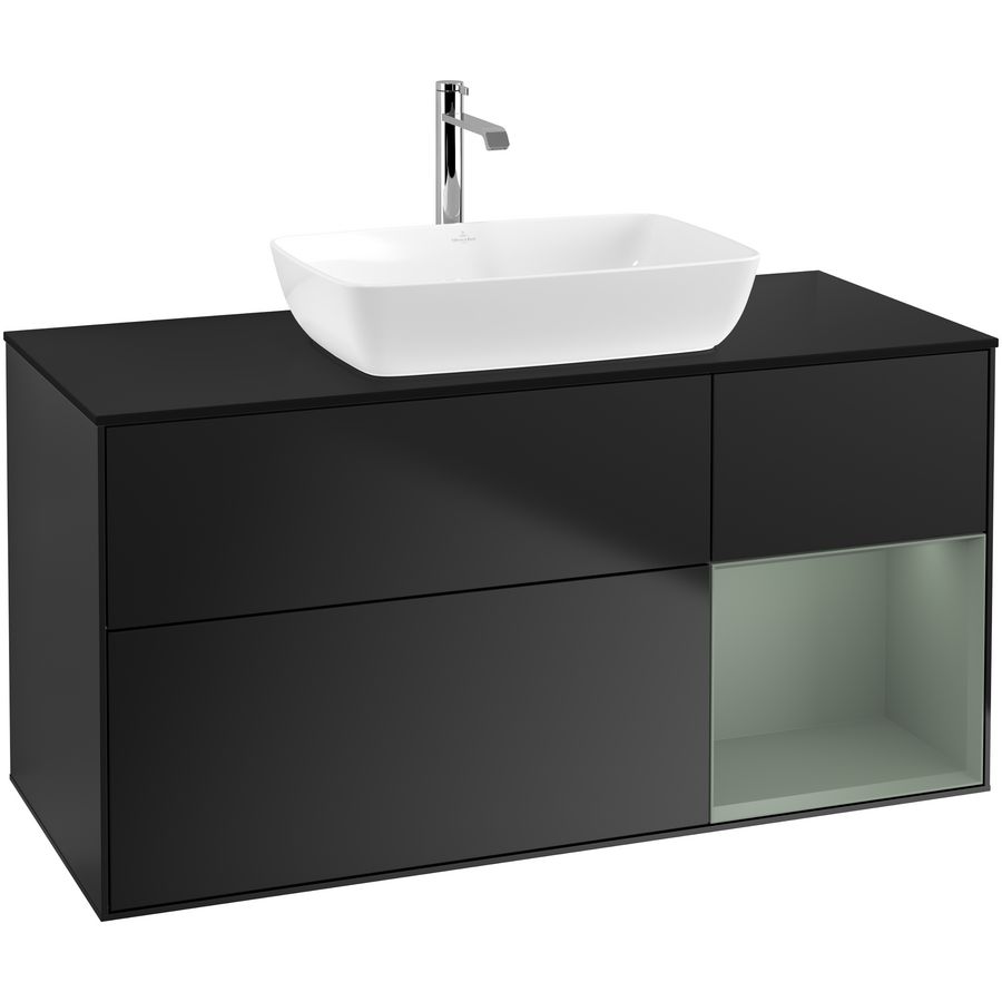 Wastafelonderkast Finion 1200x603x501mm Black Matt Lacquer G832GMPD