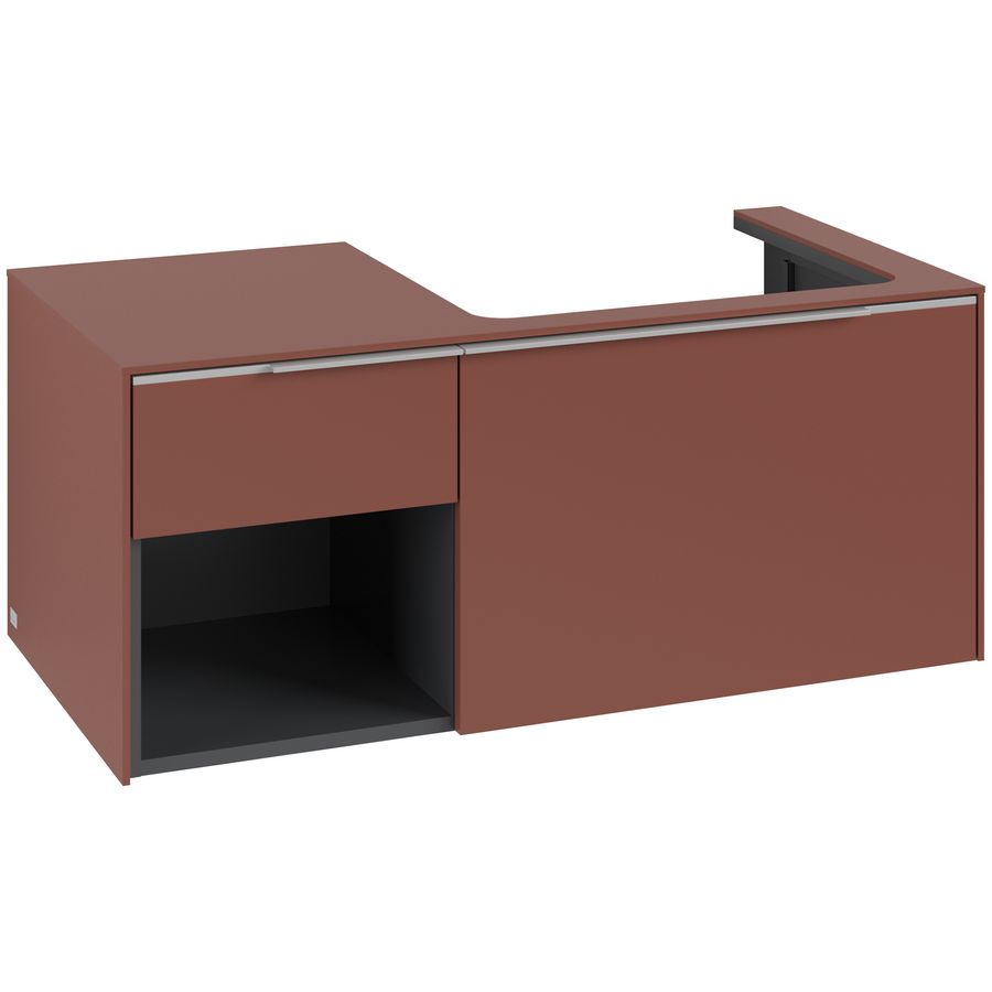 Wastafelonderkastkast SUBWAY 3.0 1001x422,5x516mm Wine Red C571L0AH greep alu. glans