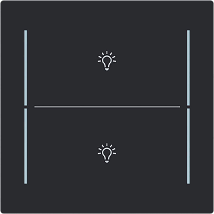 Centraalplaat afdekking 2v knop lichtsymbool Art-matzwart (LFBT/A.2.70.11-45M)