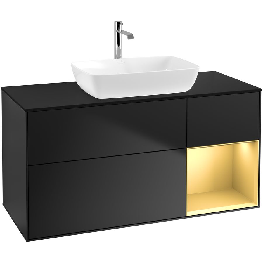 Wastafelonderkast Finion 1200x603x501mm Black Matt Lacquer G832HFPD