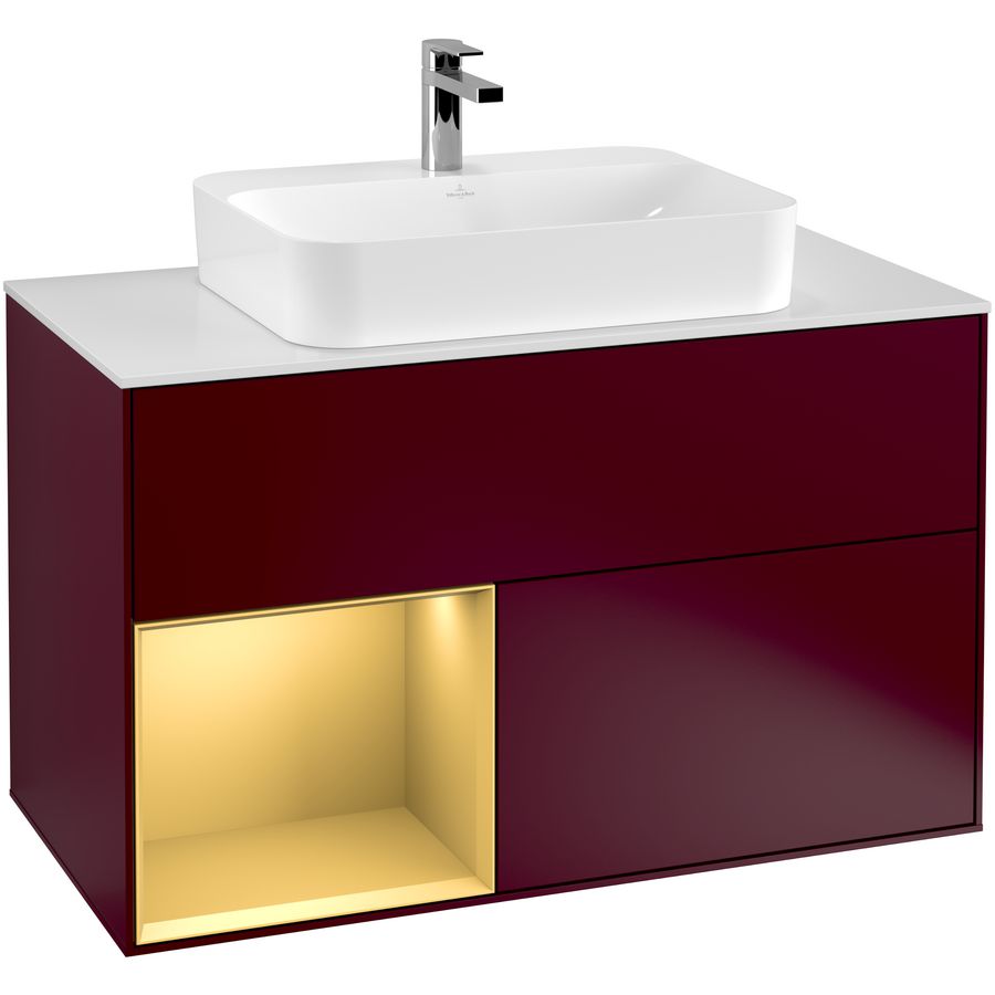Wastafelonderkast Finion 1000x603x501mm Peony Matt Lacquer F361HFHB