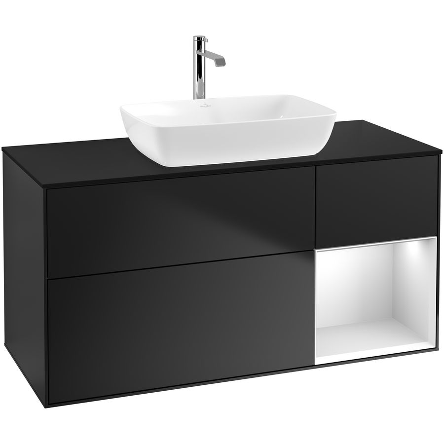 Wastafelonderkast Finion 1200x603x501mm Black Matt Lacquer G832MTPD