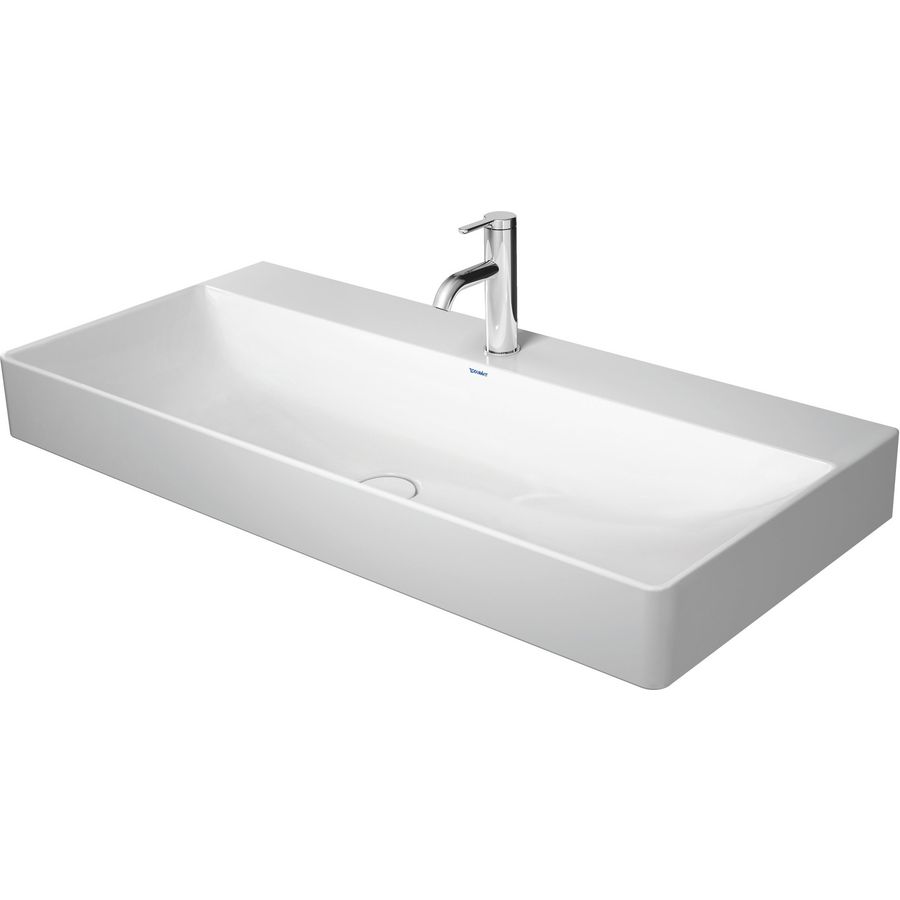 DURASQUARE #235310 wastafel 1000mm wit met kraangat geslepen onderzijde