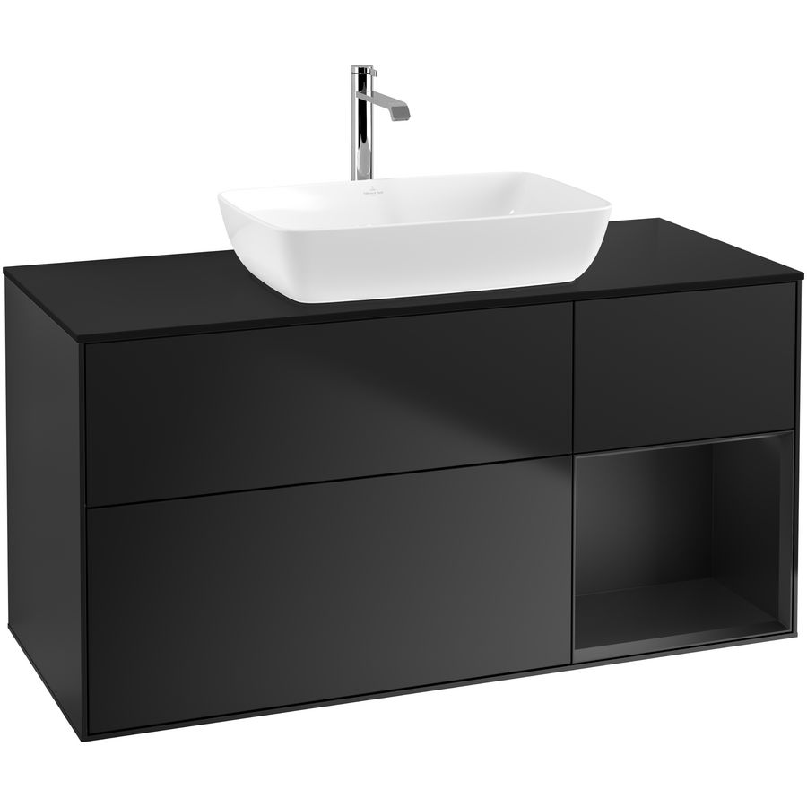 Wastafelonderkast Finion 1200x603x501mm Black Matt Lacquer G832PDPD