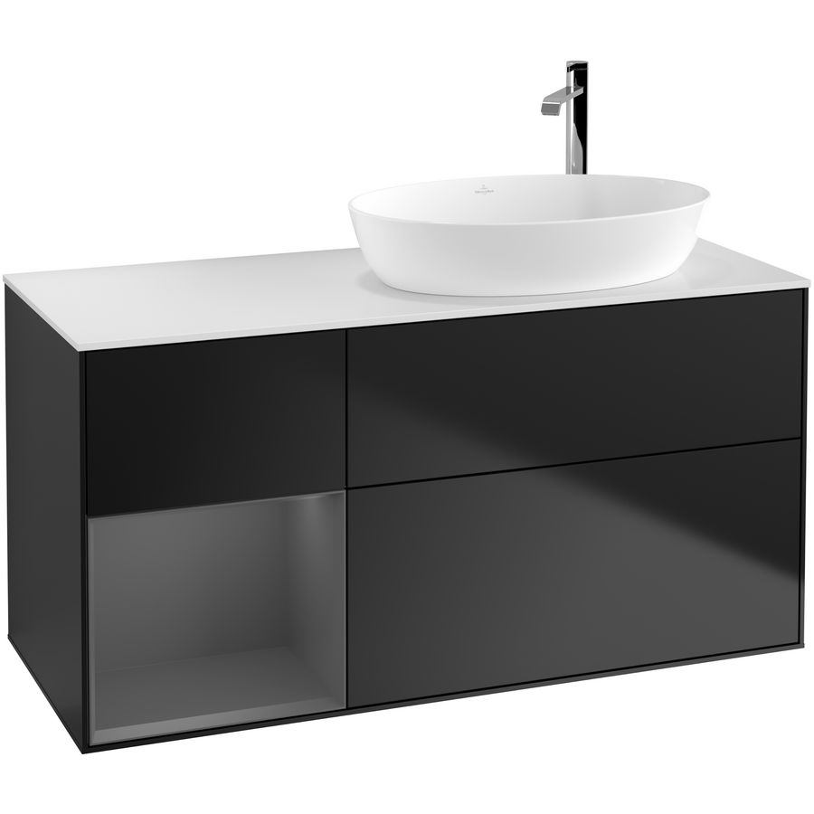 Wastafelonderkast Finion 1200x603x501mm Black Matt Lacquer G921GKPD