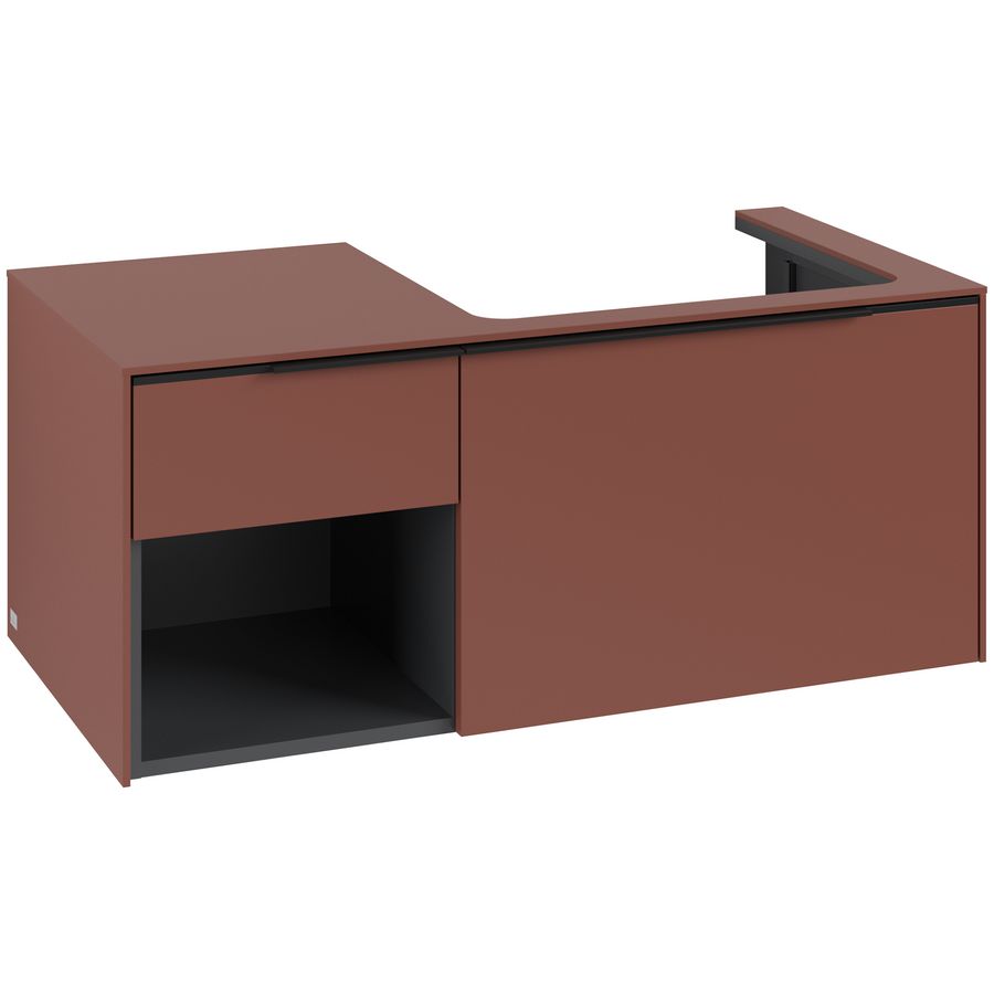 Wastafelonderkastkast SUBWAY 3.0 1001x422,5x516mm Wine Red C57101AH greep Volcano Black