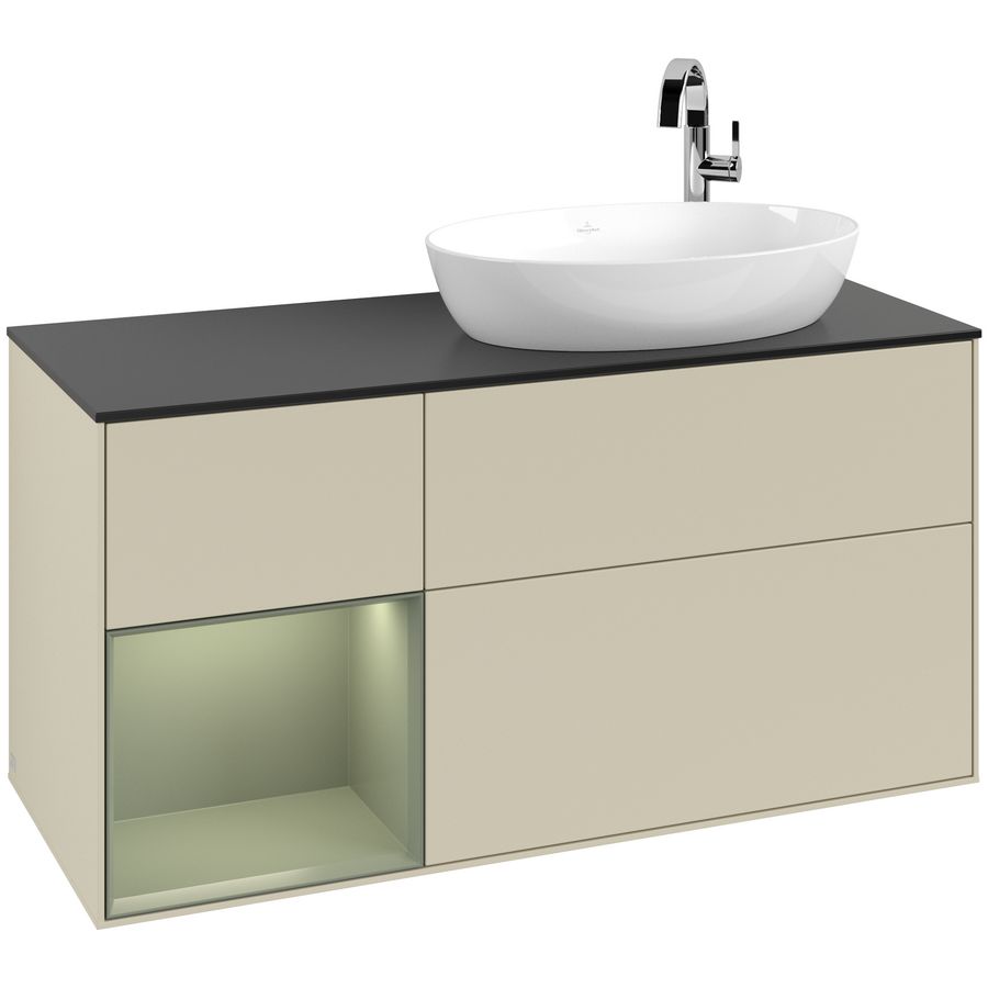 Wastafelonderkast Finion 1200x603x501mm S.Grey Matt Lacquer G922GMHJ