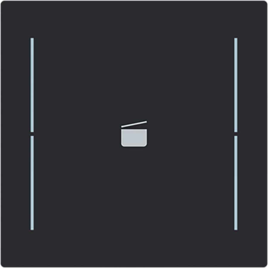 Centraalplaat afdekking 1v knop scenesymbool Art-matzwart (LFS/A.1.70.11-45M)