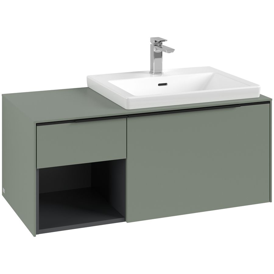 Wastafelonderkastkast SUBWAY 3.0 1001x422,5x516mm Soft Green C57101AF greep Volcano Black