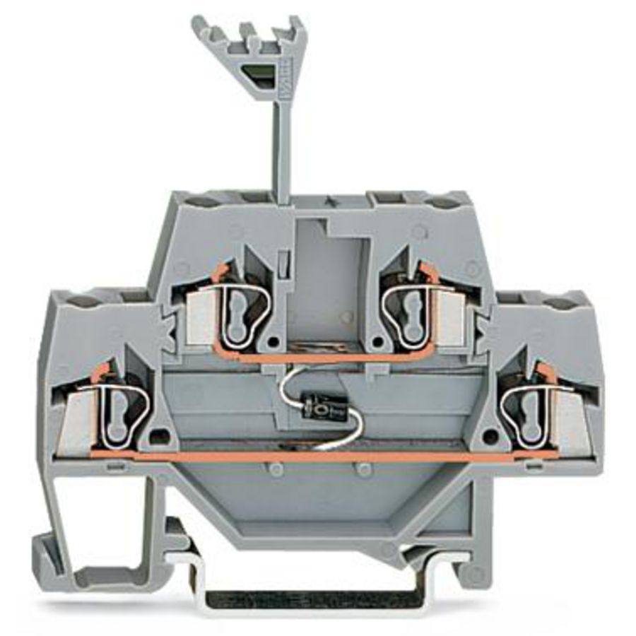 Moduleklem 2-etage +diode 1N4007 grij 280-940/281-410 VVE=50