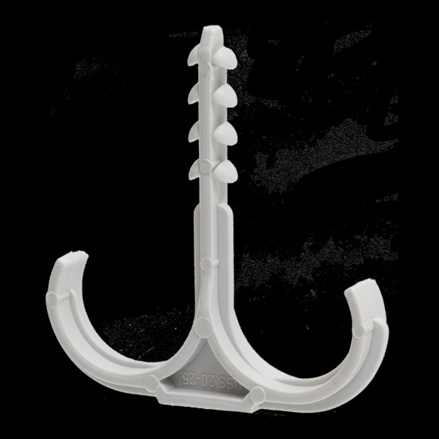 Kunststof leidingklemplug hal.vrij dubbel v 25-32mm VVE=100