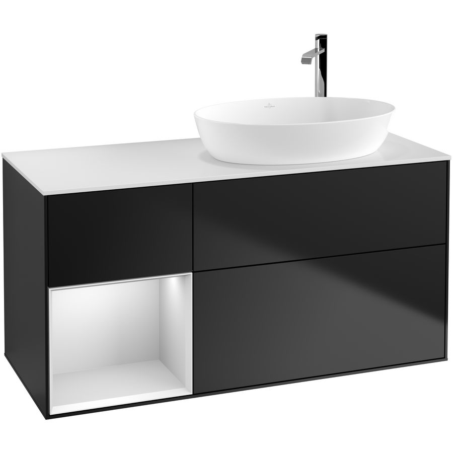 Wastafelonderkast Finion 1200x603x501mm Black Matt Lacquer G921MTPD