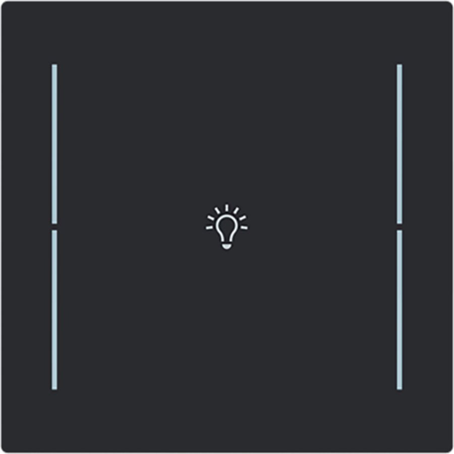 Centraalplaat afdekking 1v knop lichtsymbool Art-matzwart (LFB/A.1.70.11-45M)