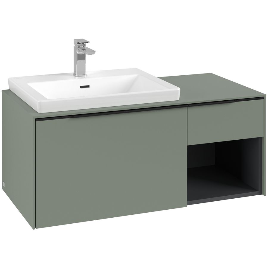 Wastafelonderkastkast SUBWAY 3.0 1001x422,5x516mm Soft Green C57201AF greep Volcano Black