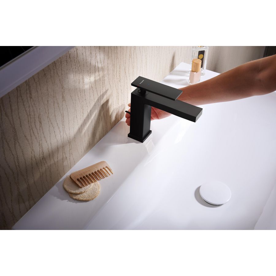 Tecturis E 1-hendel wastafelmengkraan 110 CoolStart mat zwart incl. waste-inrichting