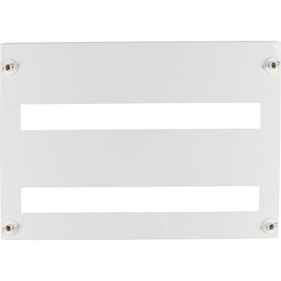 Frontplaat tbv BF 1x 45mm sleuf 24TE wit staal boven onder