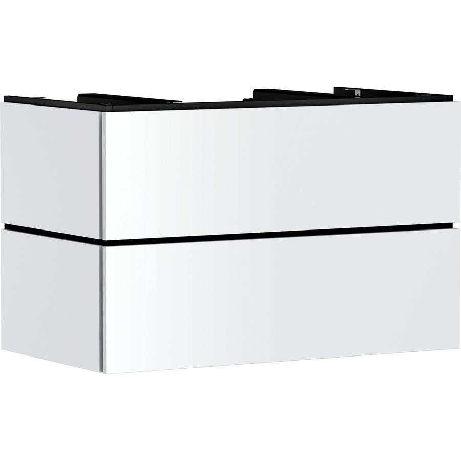 Badmeubel Xilesa E 980/550 2 lades waskom/gesl. wastafel mat wit